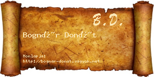 Bognár Donát névjegykártya